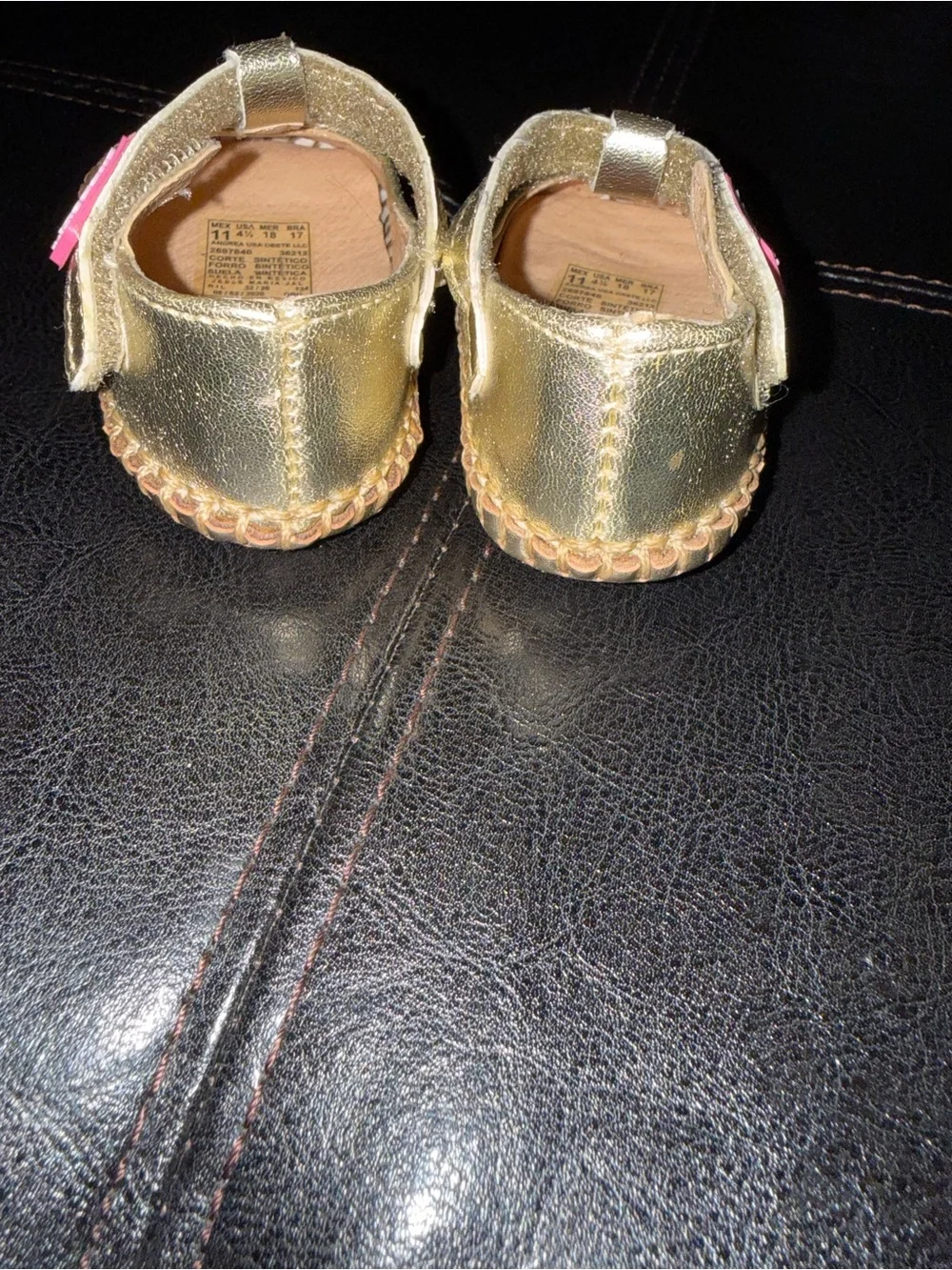 Baby Mary Jane Gold Heart Strap Shoes
